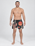 Buen Nado Men's Swim Shorts – Bauhaus Sunset front view