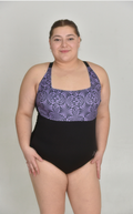 Buen Nado 373A — Printed Square-Neck One-Piece