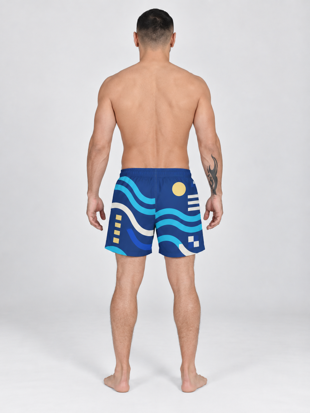 Buen Nado Men's Swim Shorts – Mediterranean Signal back view