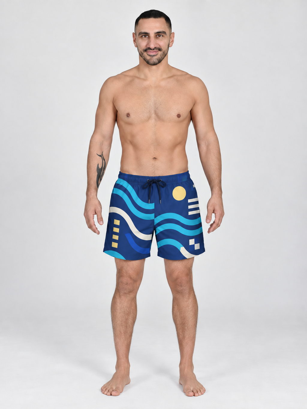 Buen Nado Men's Swim Shorts – Mediterranean Signal front view
